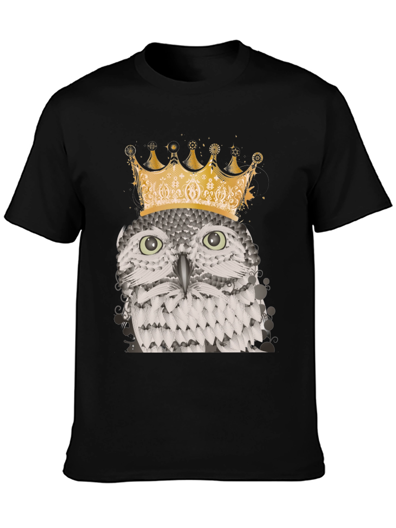 Owl King Graphic Tee - Black Cotton Blend T-Shirt