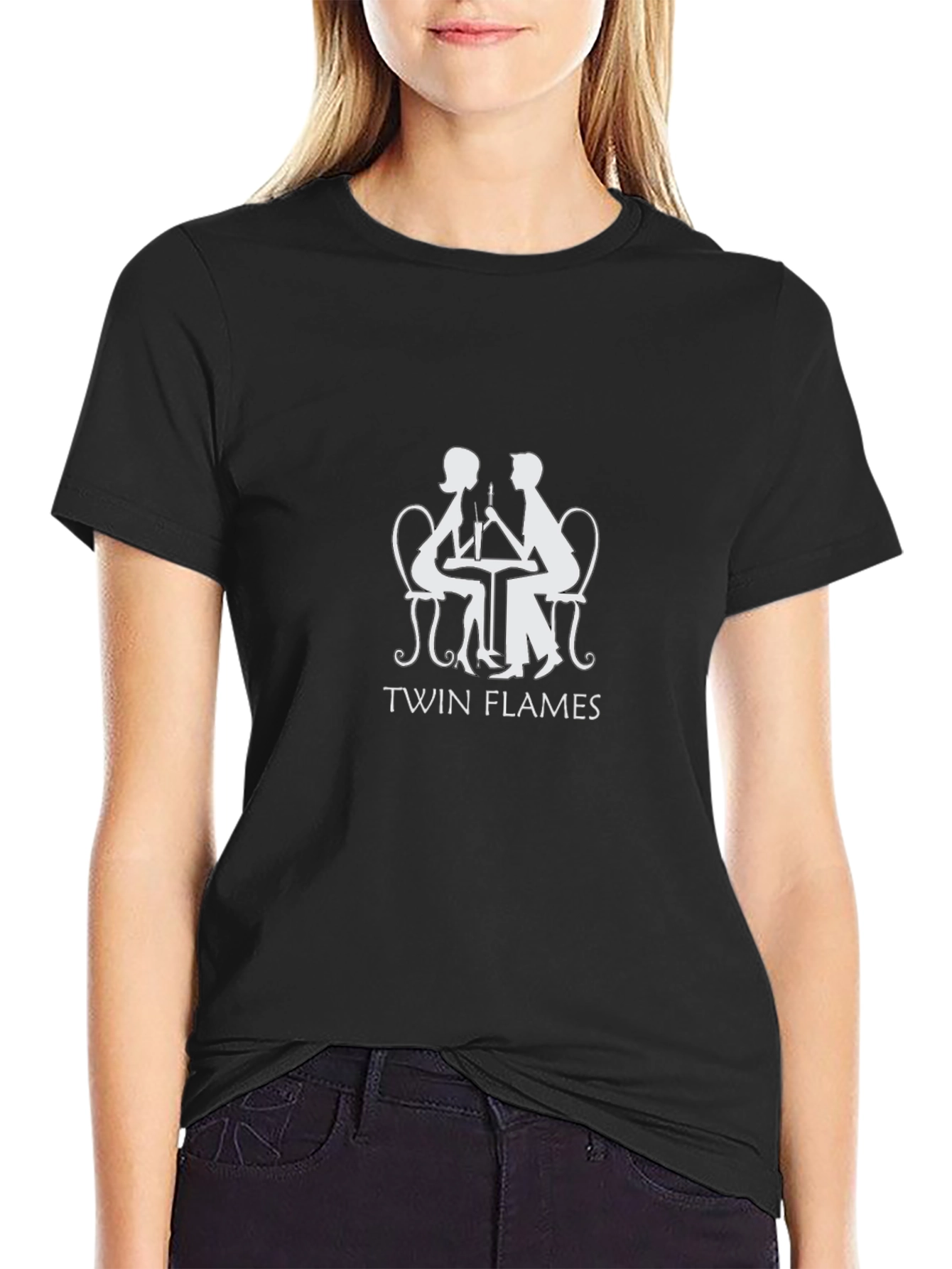 Twin Flames Graphic Tee - Romantic Couple T-Shirt
