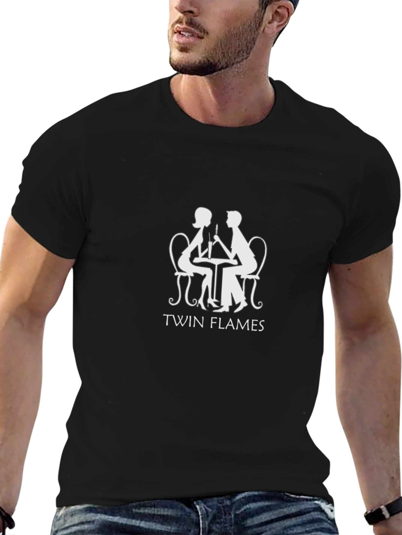 Twin Flames Graphic Tee - Romantic Couple T-Shirt