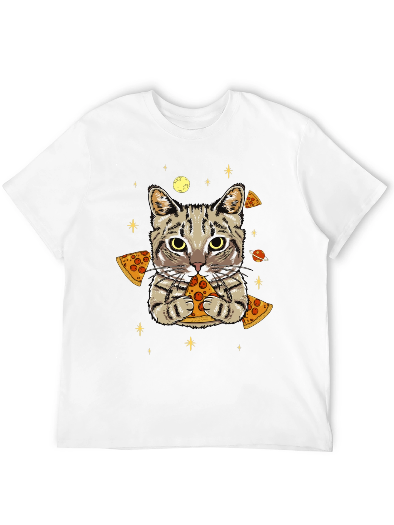 Space Cat Pizza T-Shirt - Unique Graphic Tee