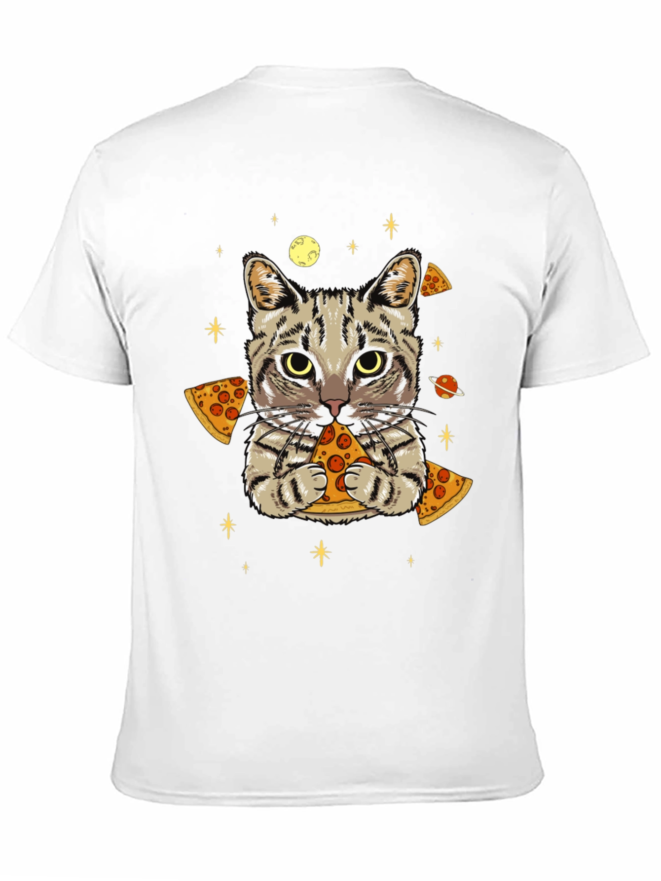 Space Cat Pizza T-Shirt - Unique Graphic Tee