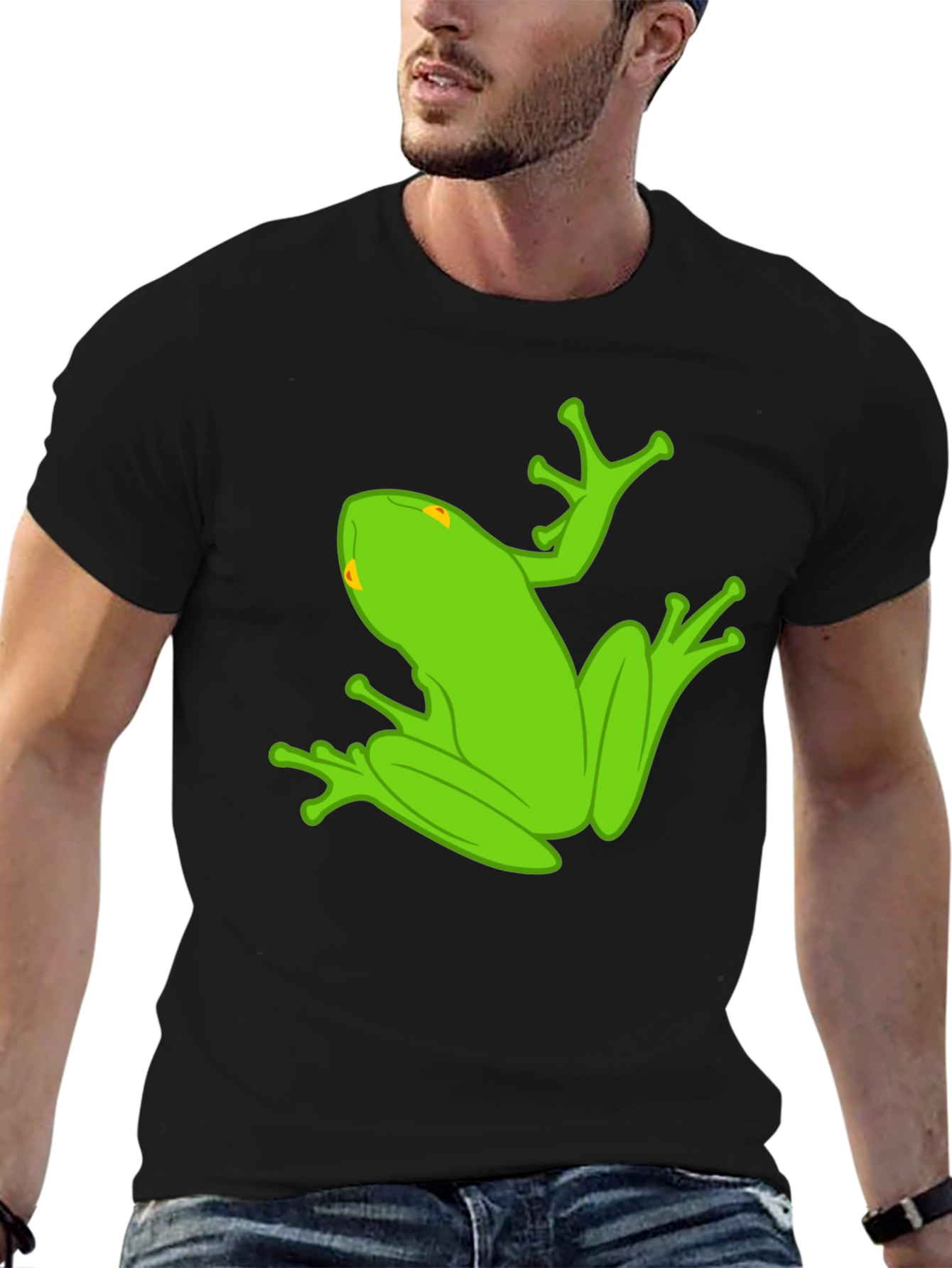 Frog Graphic Tee - Quirky Black Cotton T-Shirt