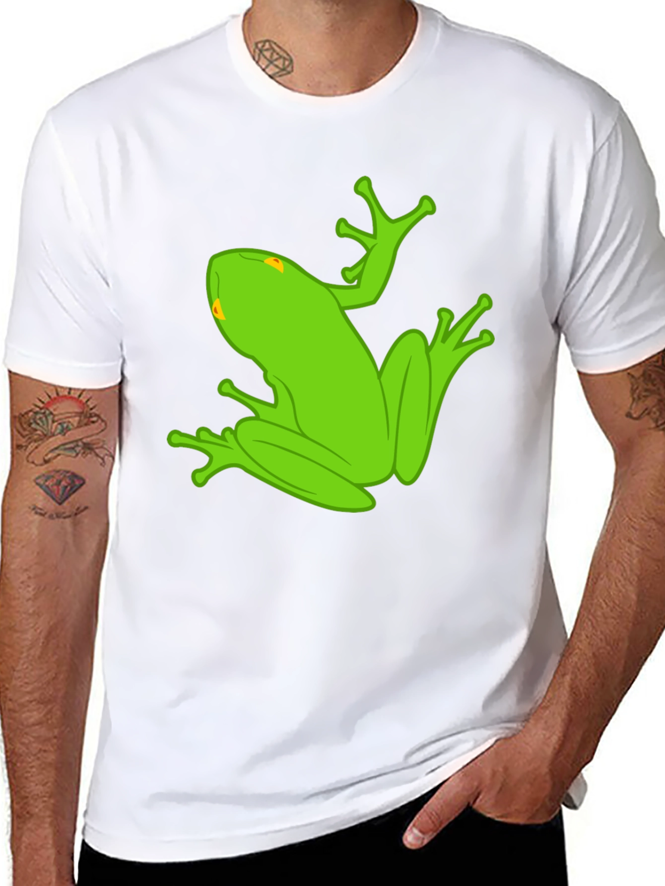 Frog Graphic Tee - Quirky Black Cotton T-Shirt