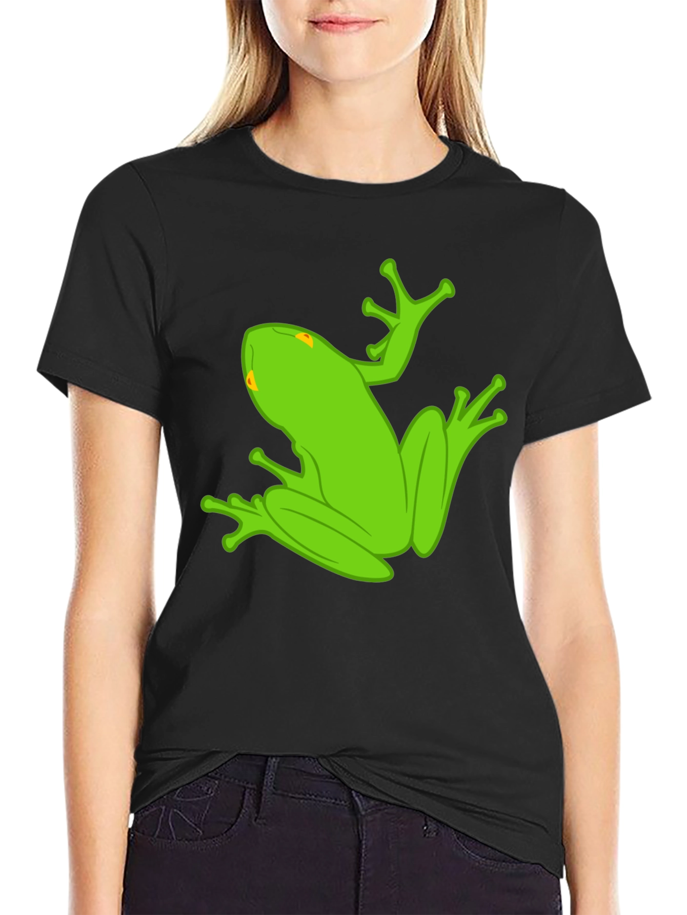 Frog Graphic Tee - Quirky Black Cotton T-Shirt