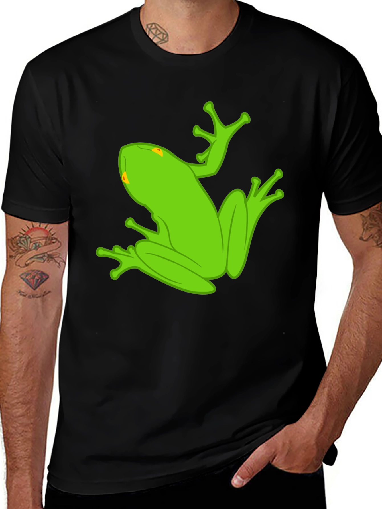 Frog Graphic Tee - Quirky Black Cotton T-Shirt