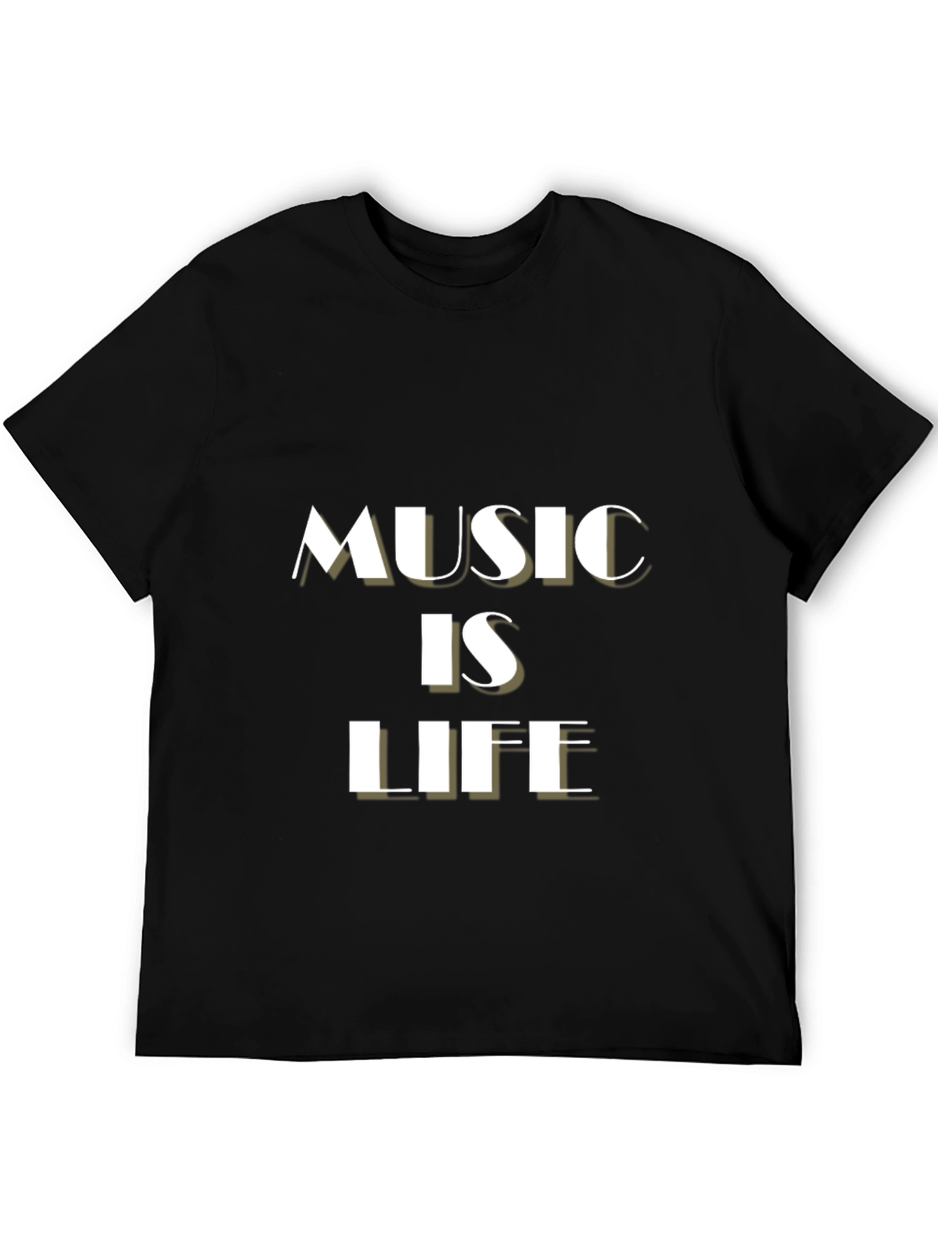 Music is Life Black Graphic Tee