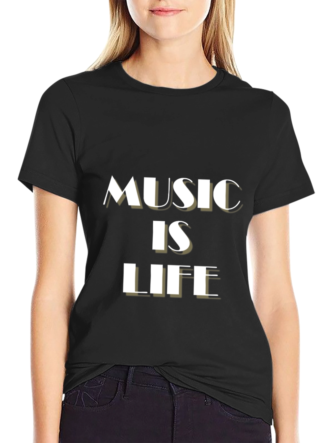 Music is Life Black Graphic Tee