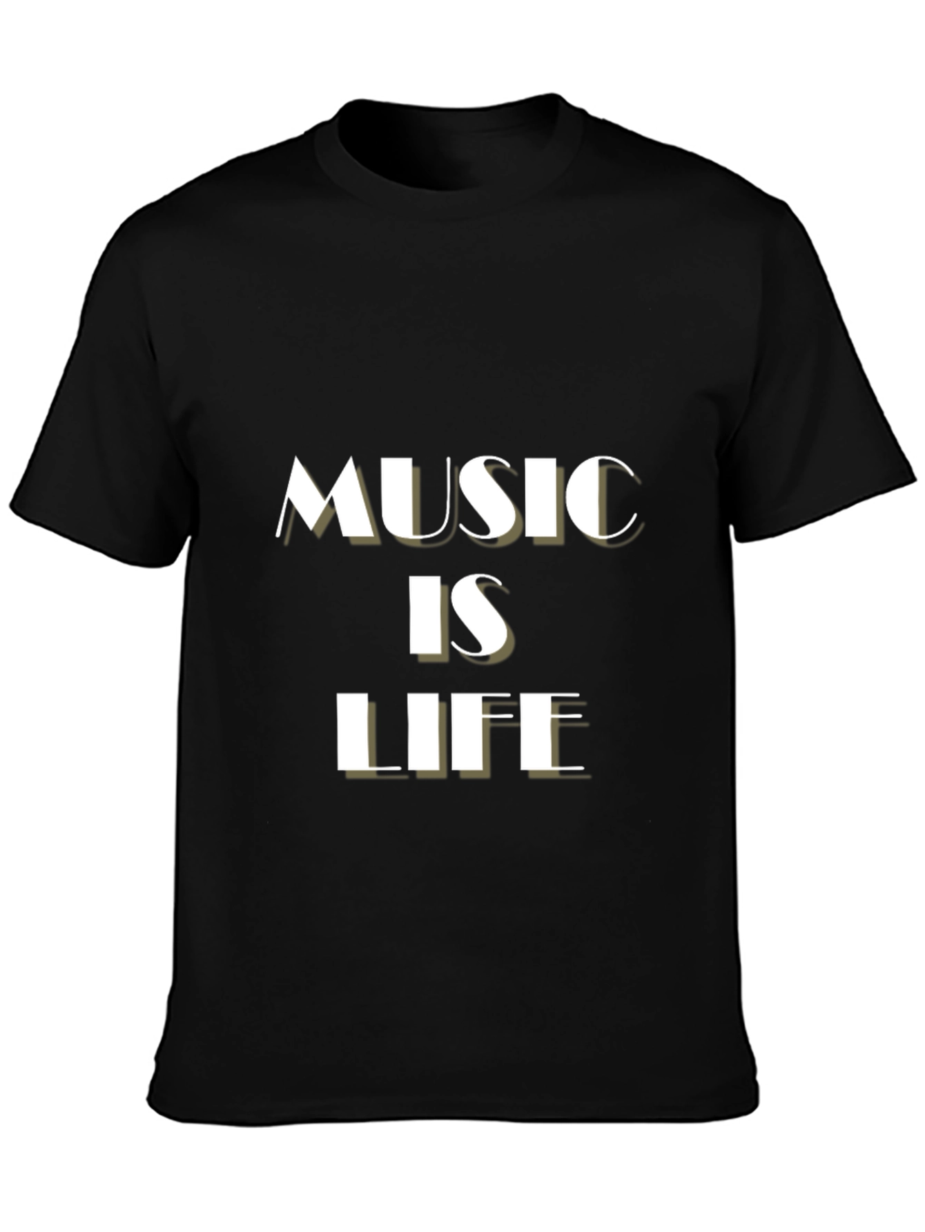 Music is Life Black Graphic Tee