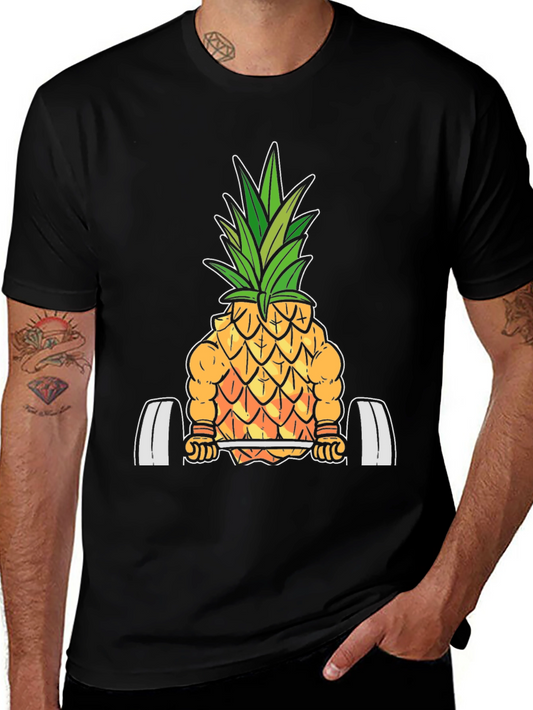 Funny Pineapple Bodybuilder Graphic T-Shirt