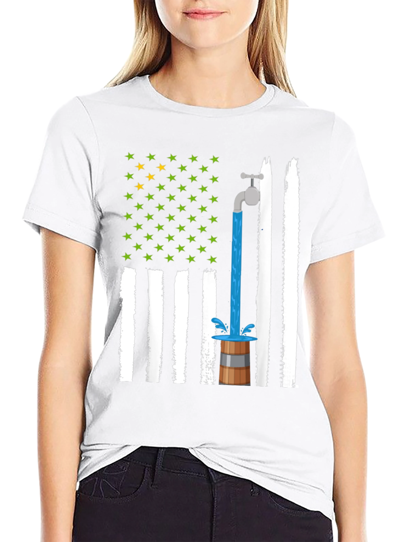 Novelty American Flag Graphic Tee