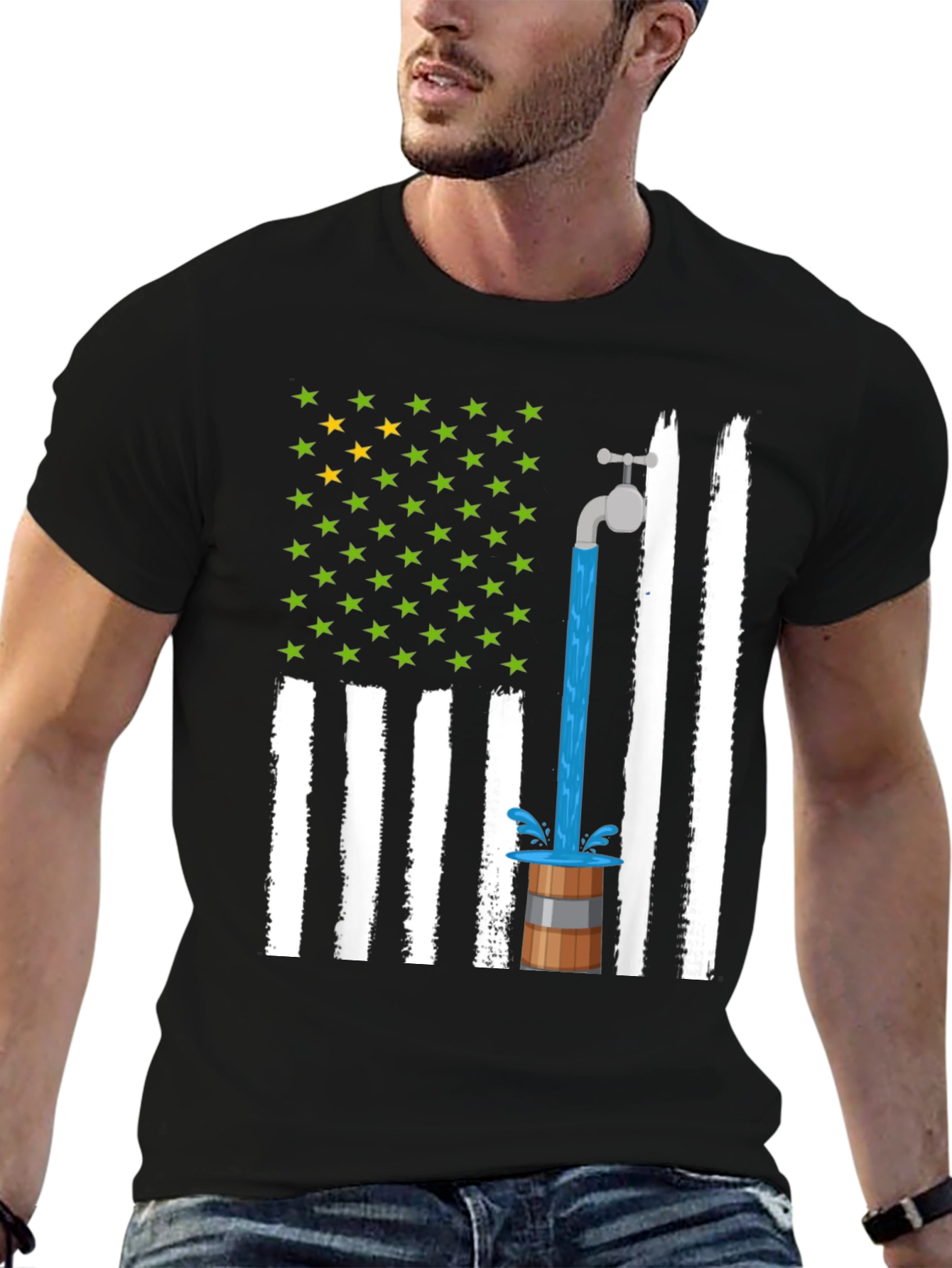 Novelty American Flag Graphic Tee