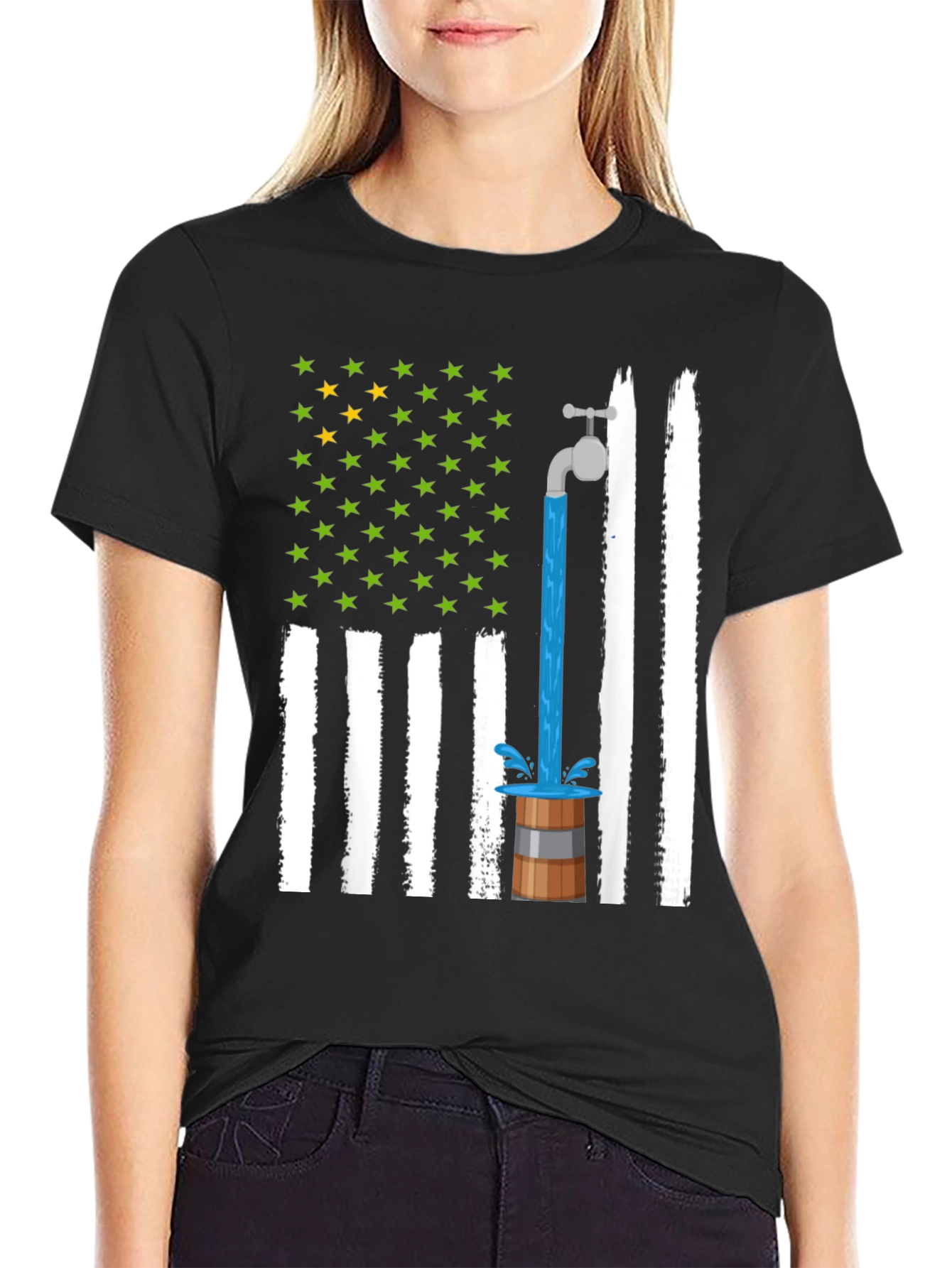Novelty American Flag Graphic Tee
