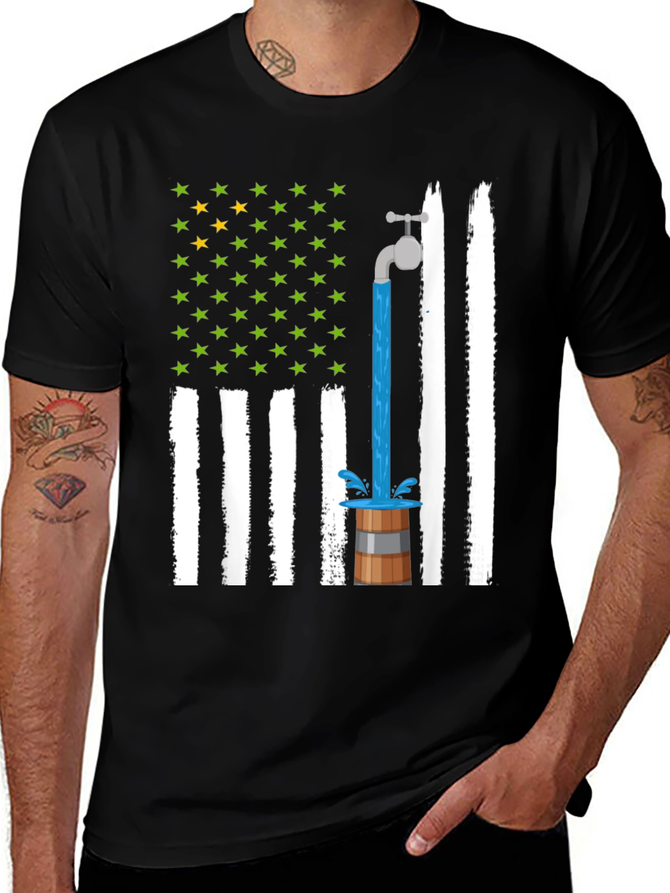 Novelty American Flag Graphic Tee