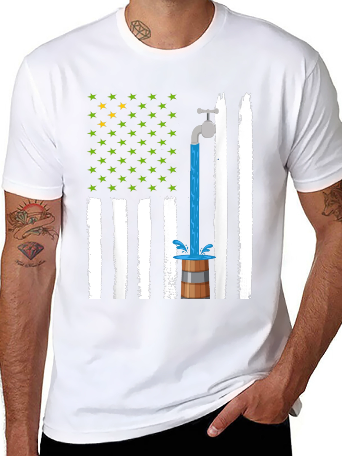 Novelty American Flag Graphic Tee