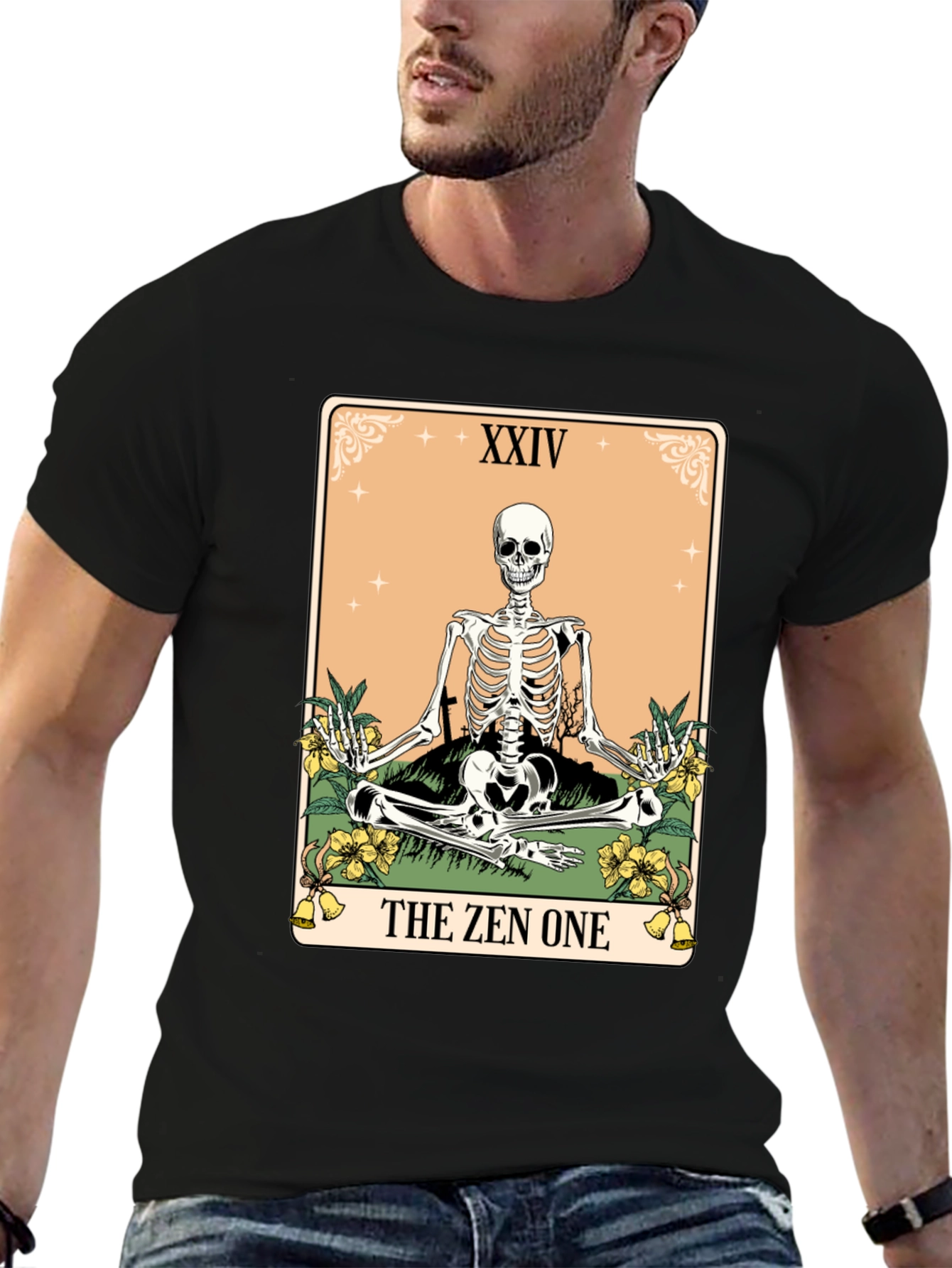 Zen Skeleton Tarot Card T-Shirt