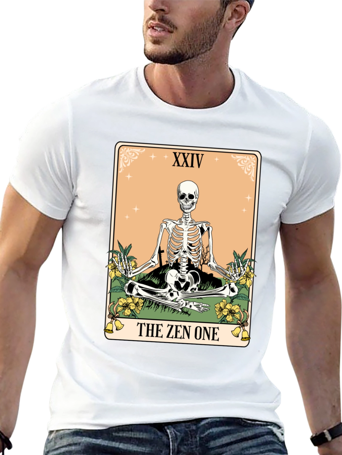 Zen Skeleton Tarot Card T-Shirt