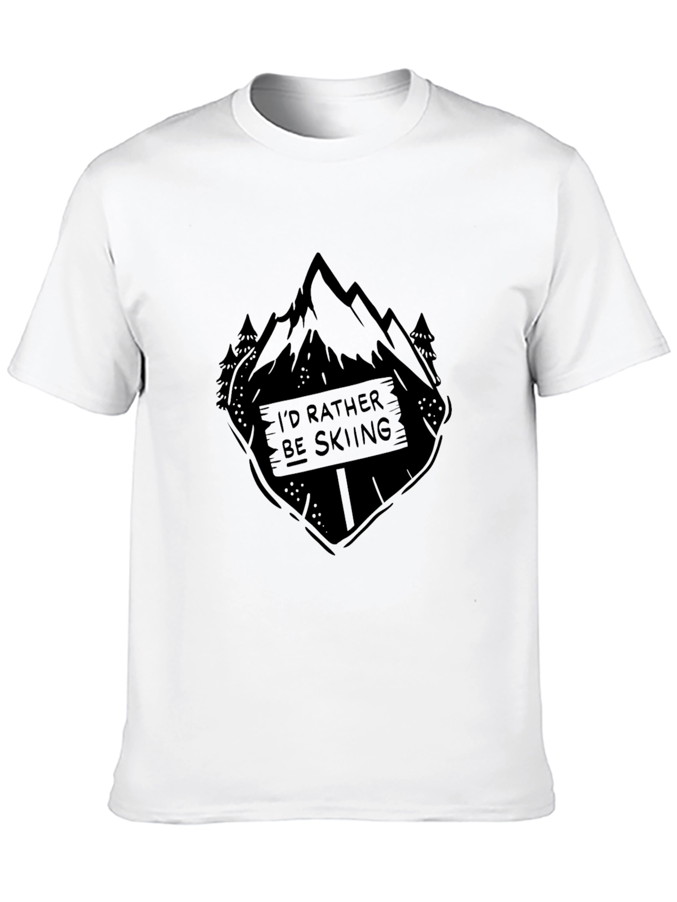 Id Rather Be Skiing Black Graphic Tee