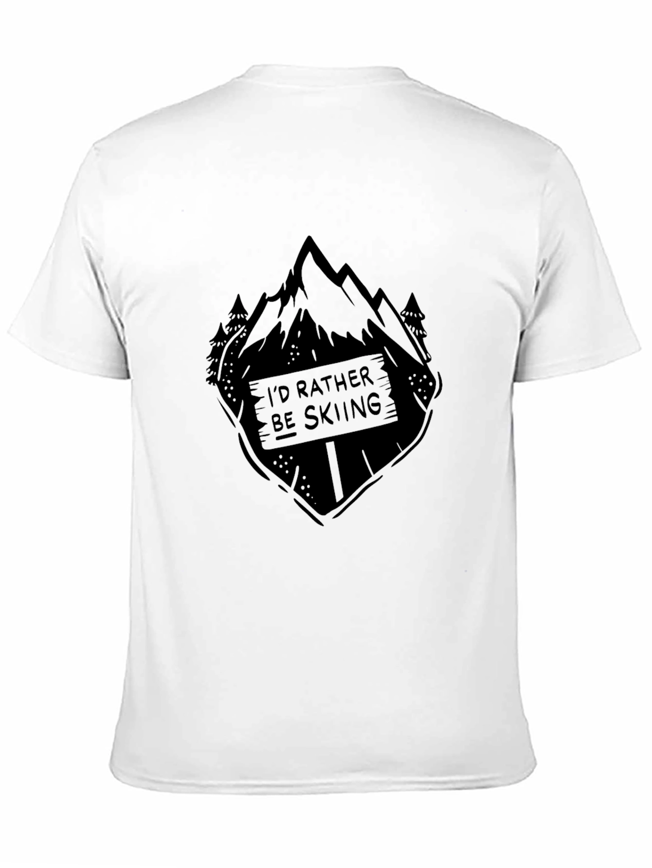 Id Rather Be Skiing Black Graphic Tee