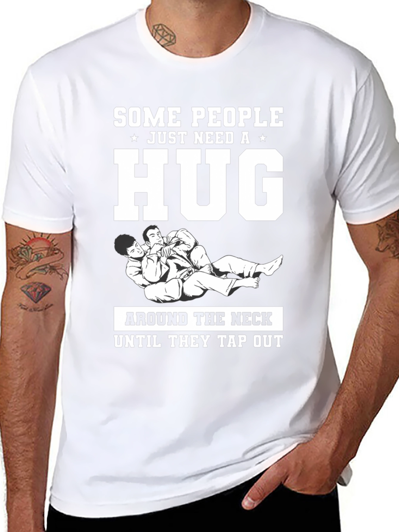Funny Jiu Jitsu T-Shirt: Some People Need a Hug