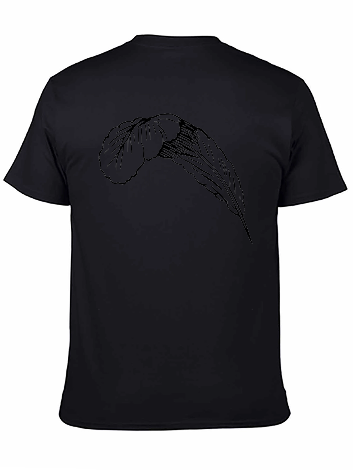 Feather Graphic Black T-Shirt - Casual Menswear