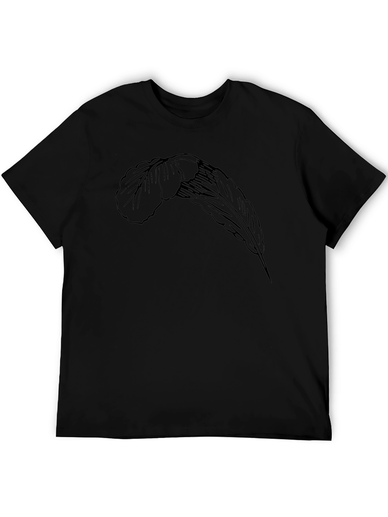 Feather Graphic Black T-Shirt - Casual Menswear