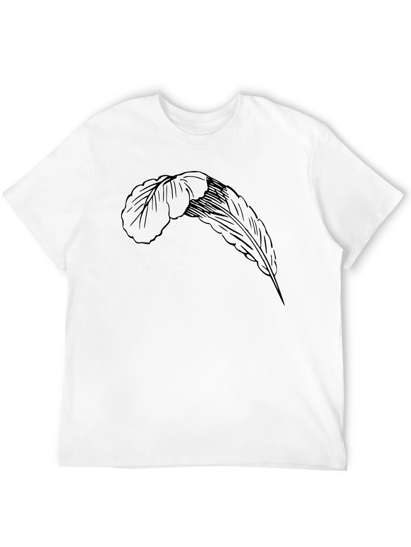 Feather Graphic Black T-Shirt - Casual Menswear