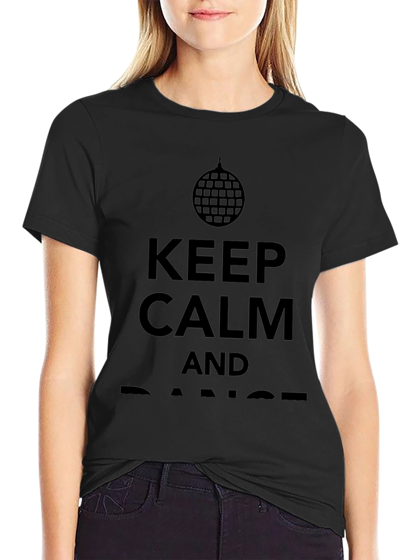 Keep Calm & Dance T-Shirt Disco Ball Graphic