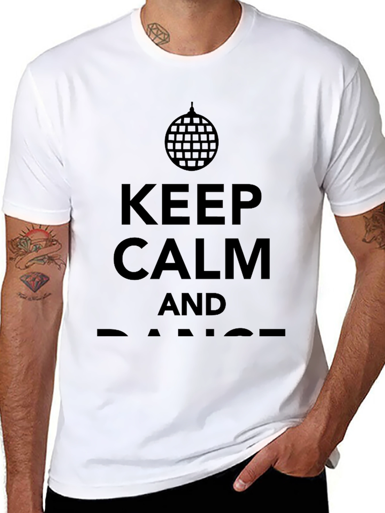 Keep Calm & Dance T-Shirt Disco Ball Graphic