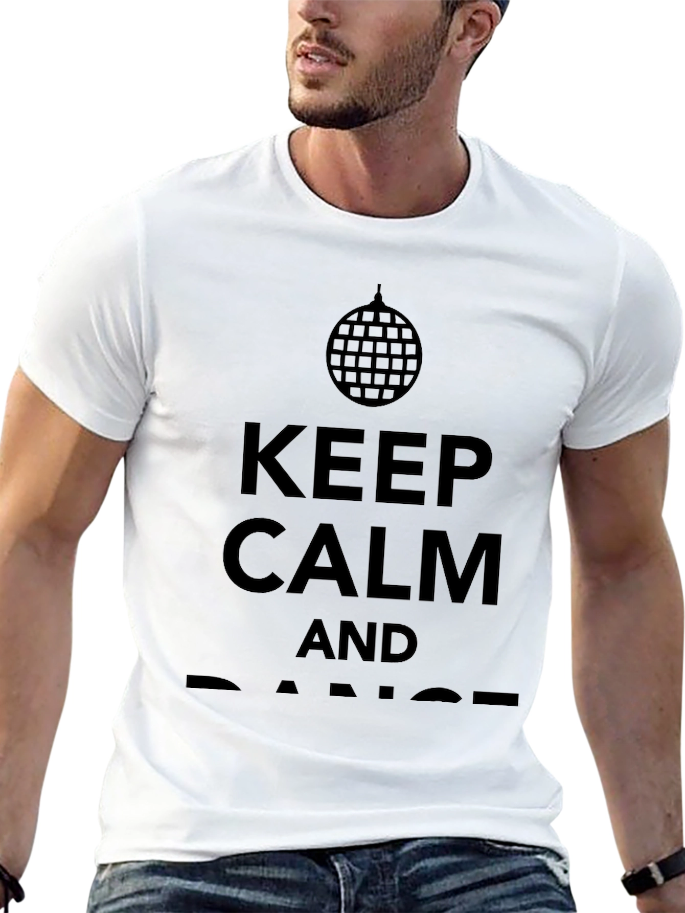 Keep Calm & Dance T-Shirt Disco Ball Graphic