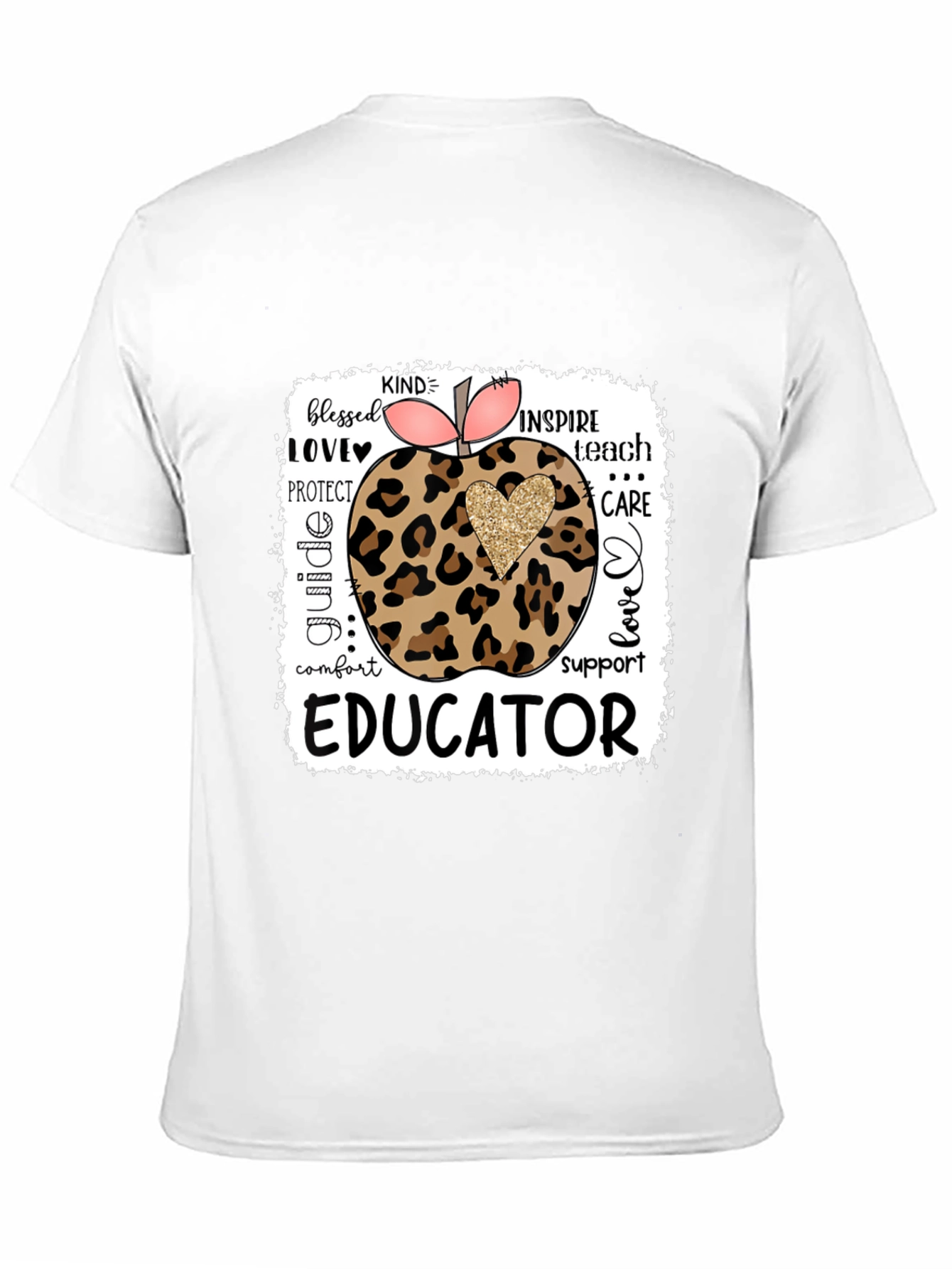 Educator Leopard Apple T-Shirt
