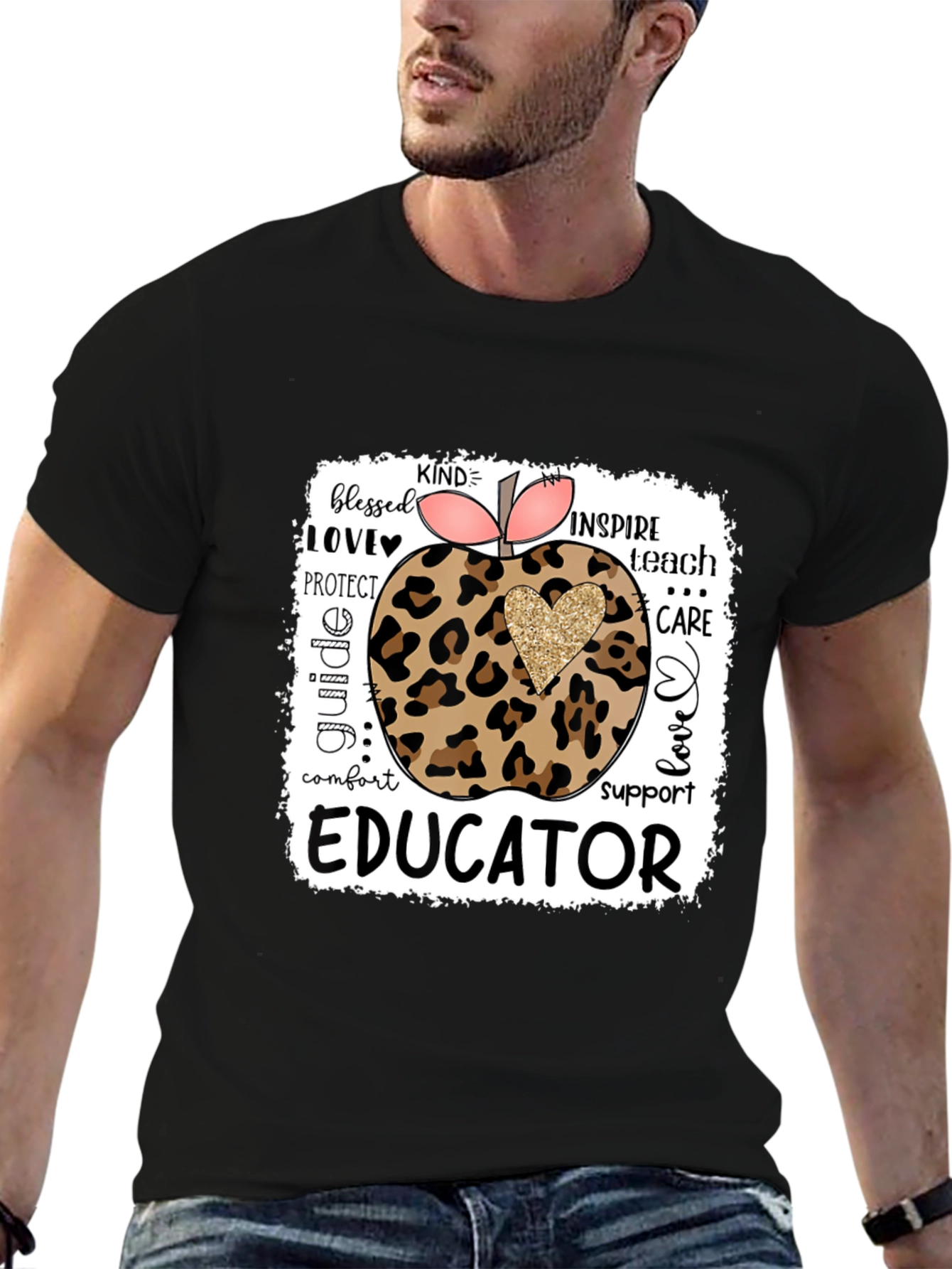 Educator Leopard Apple T-Shirt