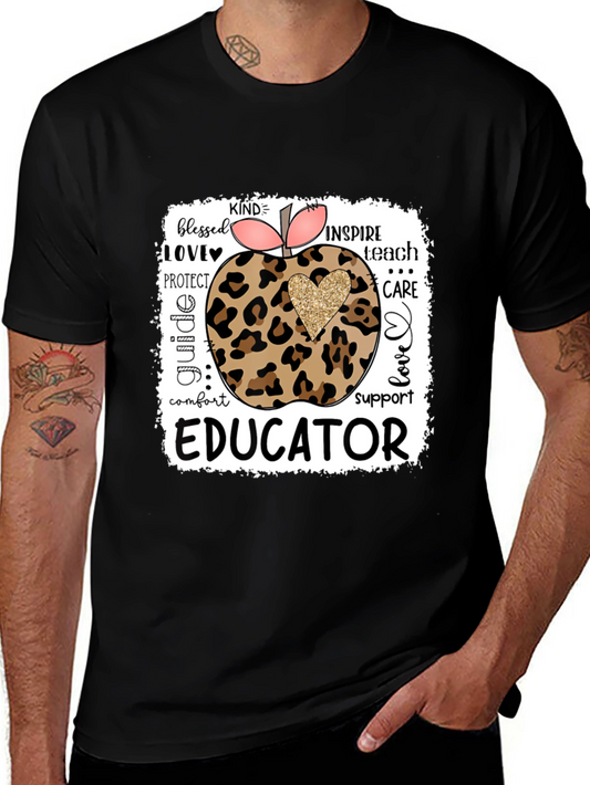 Educator Leopard Apple T-Shirt