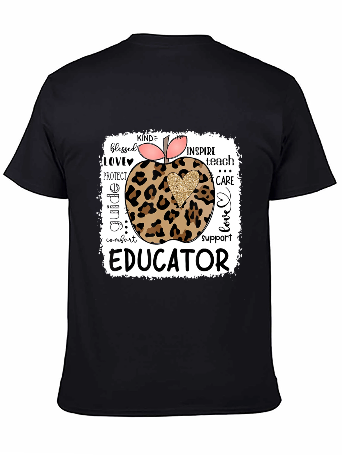 Educator Leopard Apple T-Shirt