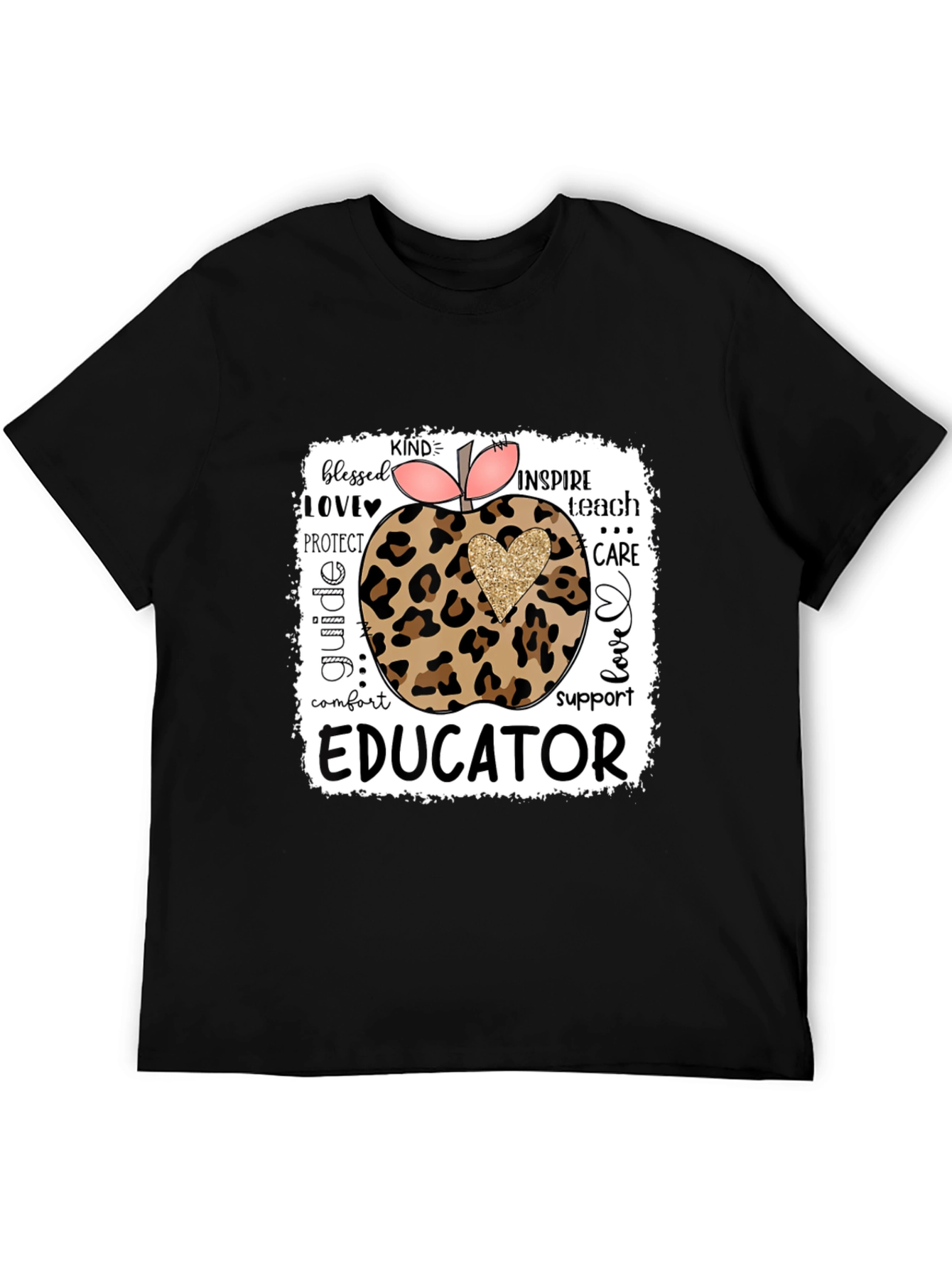 Educator Leopard Apple T-Shirt