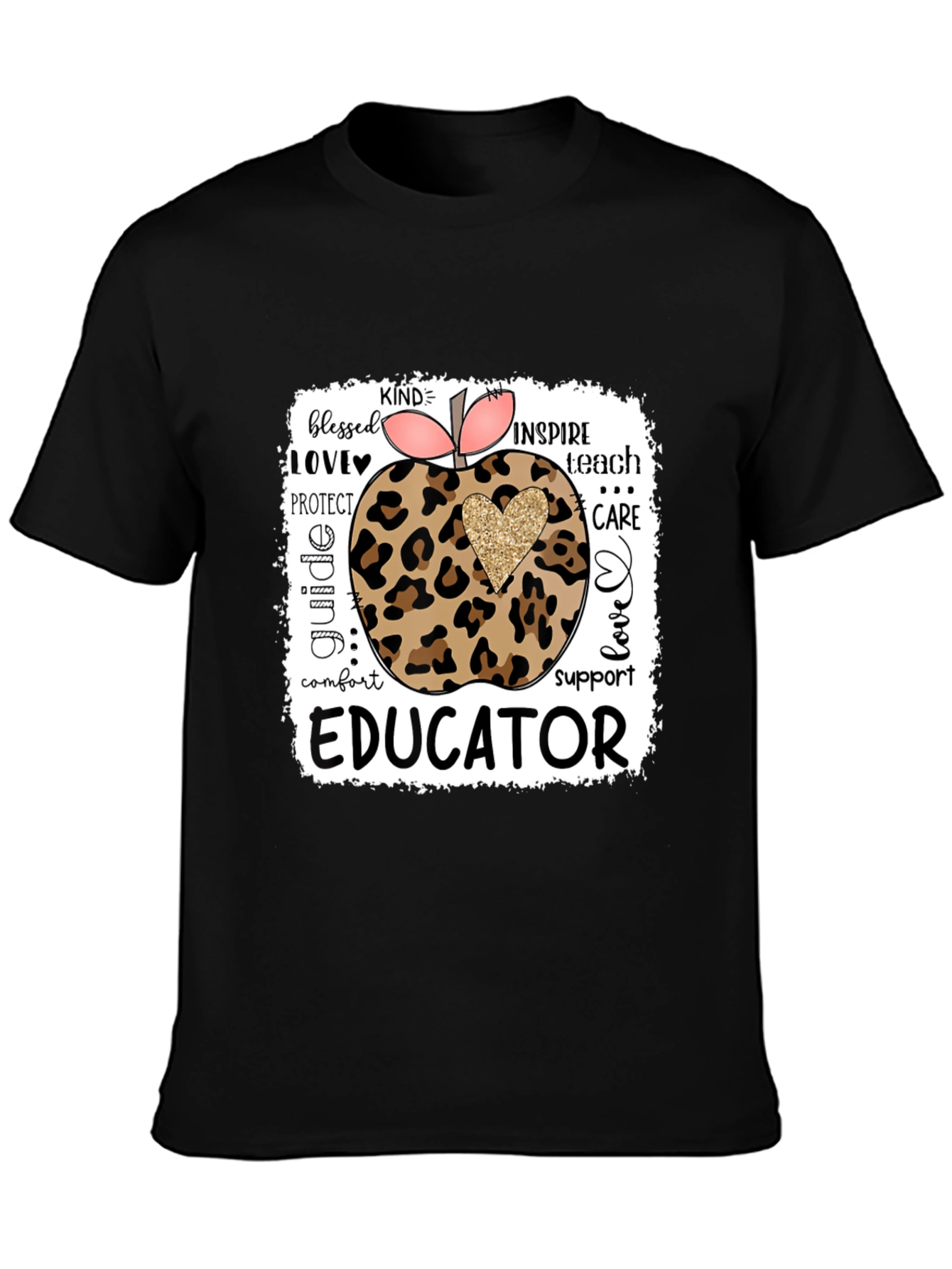 Educator Leopard Apple T-Shirt