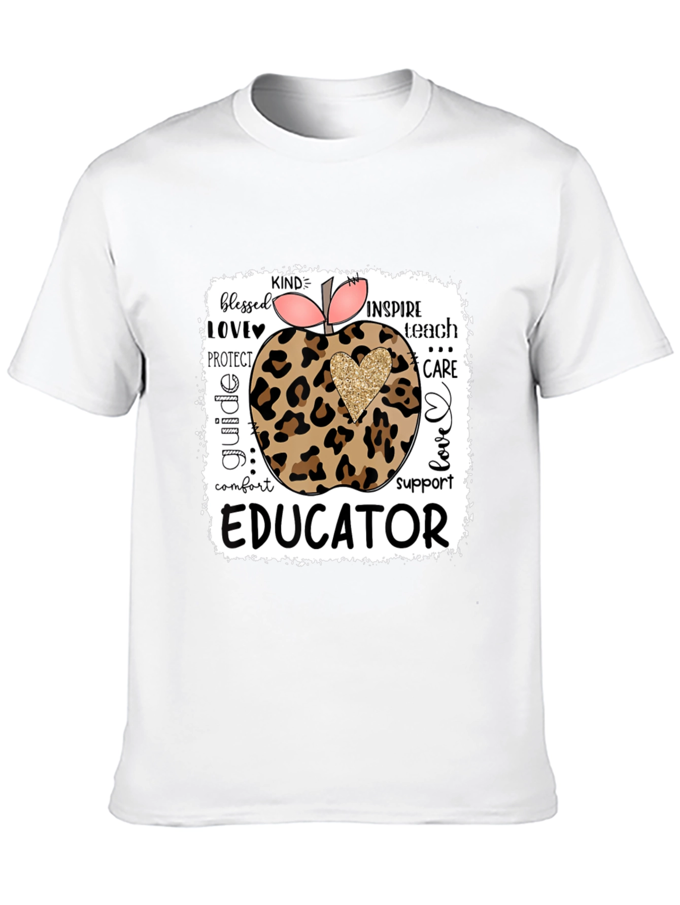 Educator Leopard Apple T-Shirt