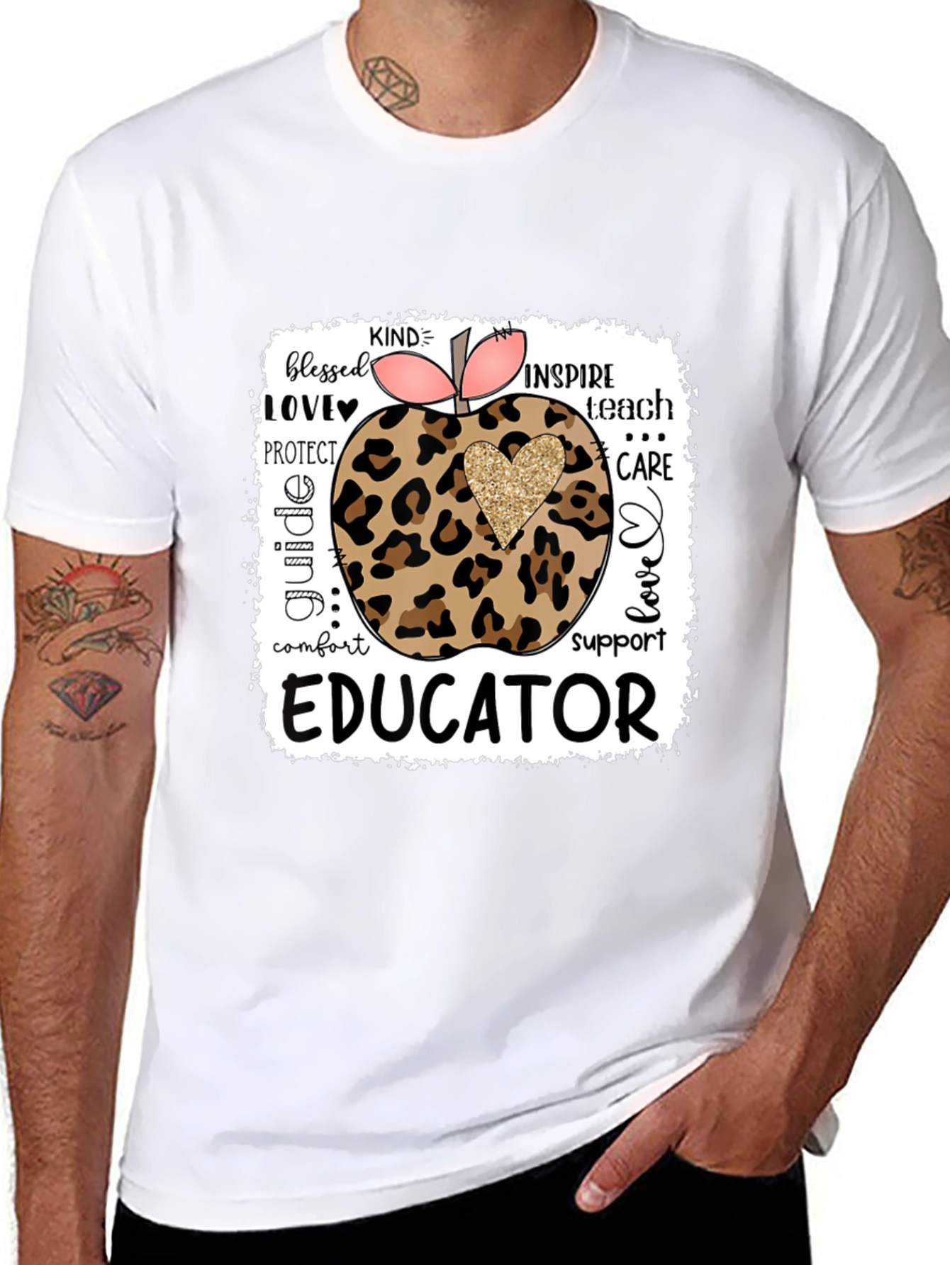 Educator Leopard Apple T-Shirt