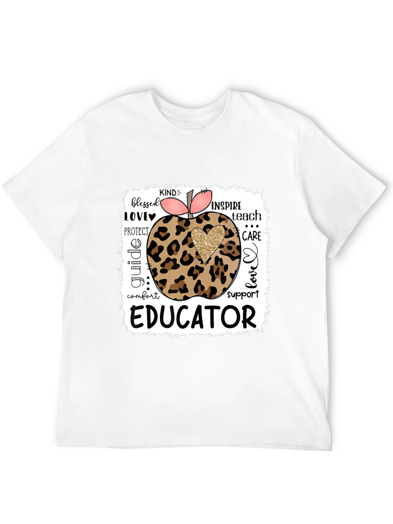 Educator Leopard Apple T-Shirt
