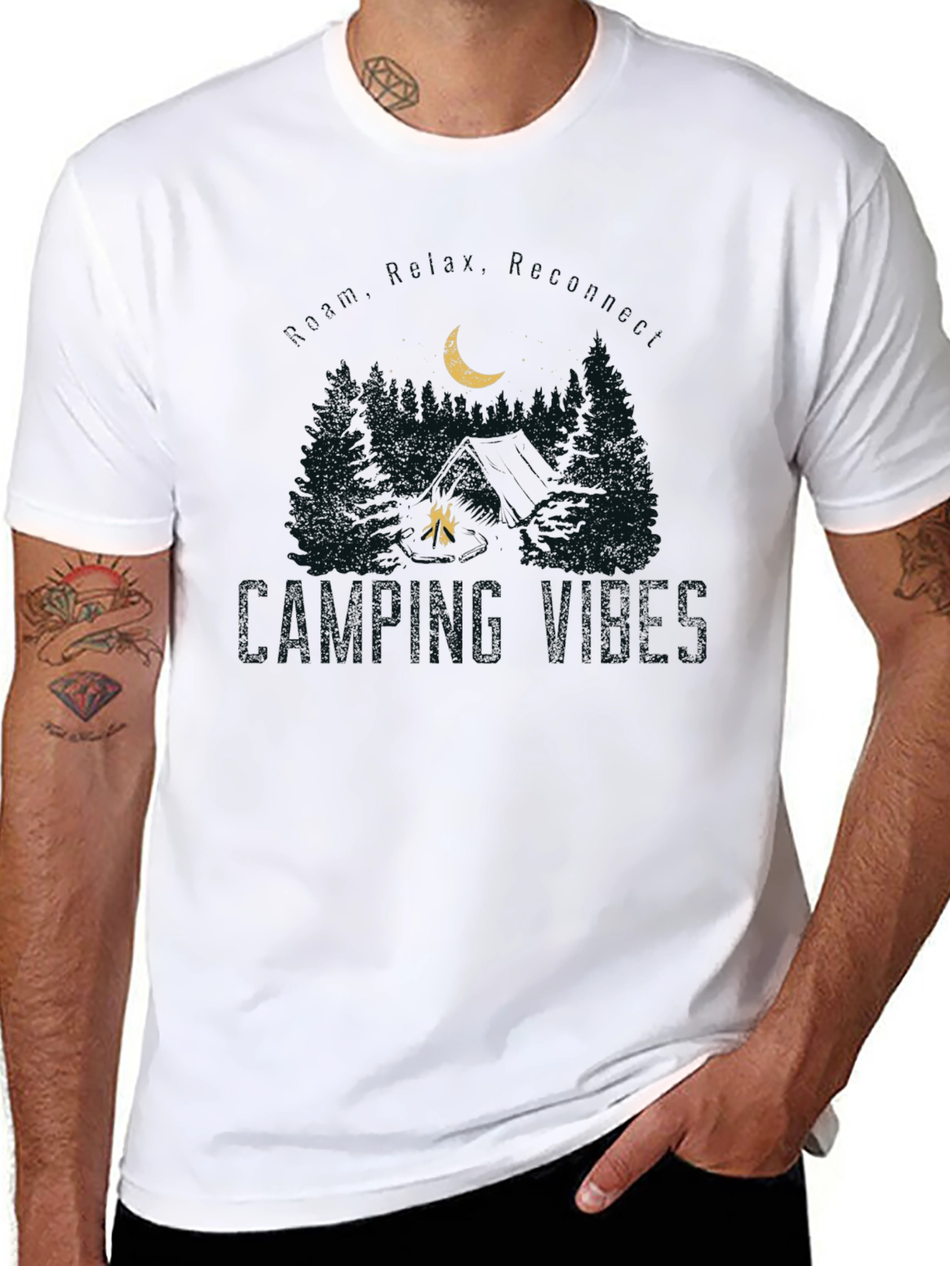 Camping Vibes Graphic Tee - Nature Lover Shirt