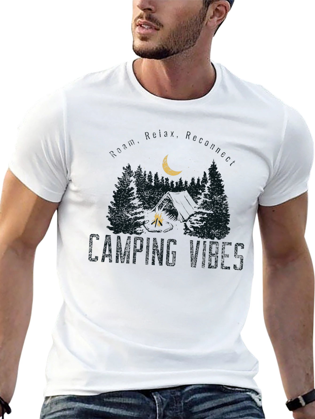 Camping Vibes Graphic Tee - Nature Lover Shirt