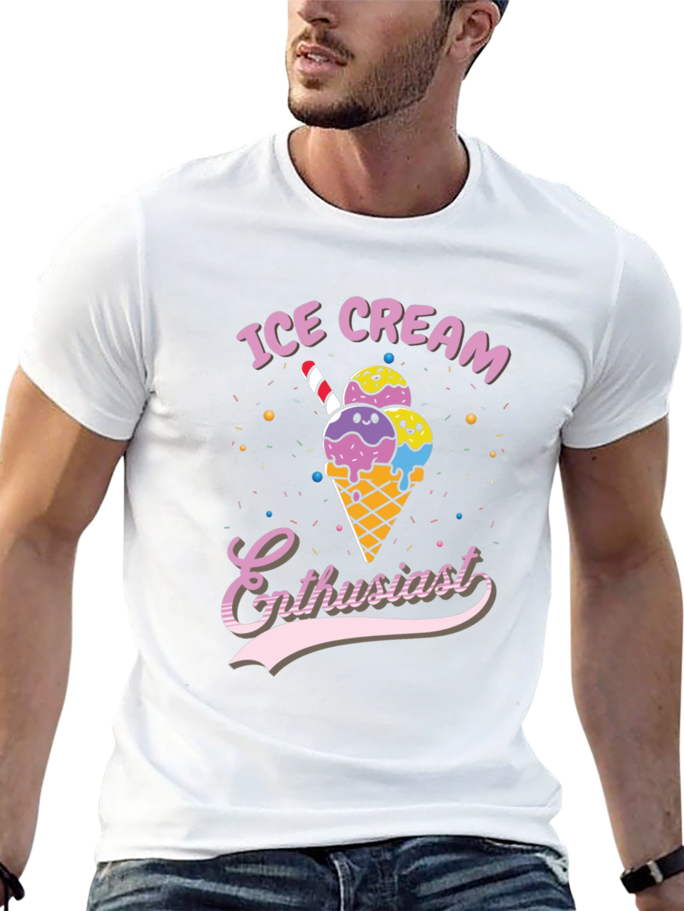 Ice Cream Enthusiast Graphic T-Shirt