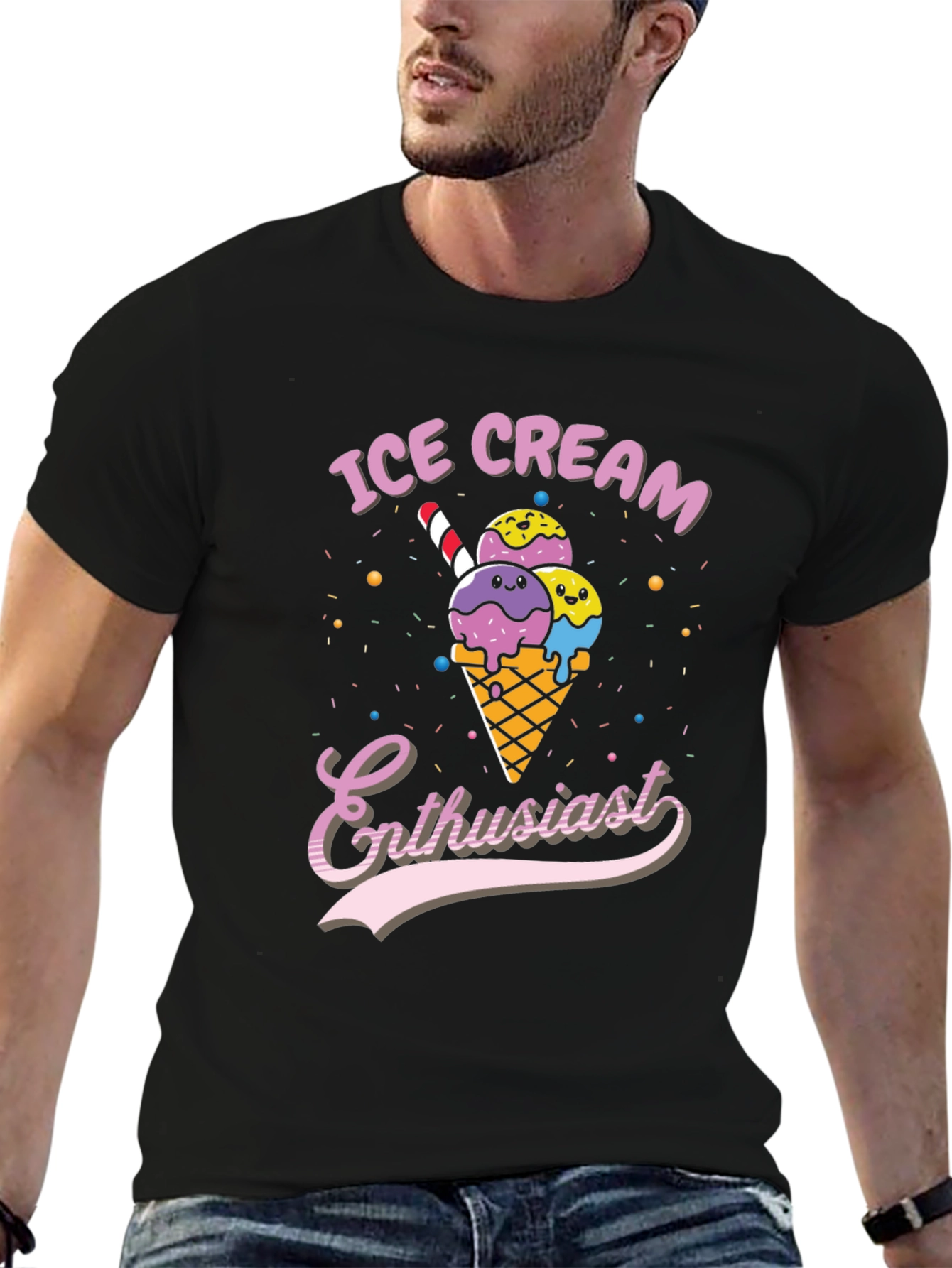 Ice Cream Enthusiast Graphic T-Shirt