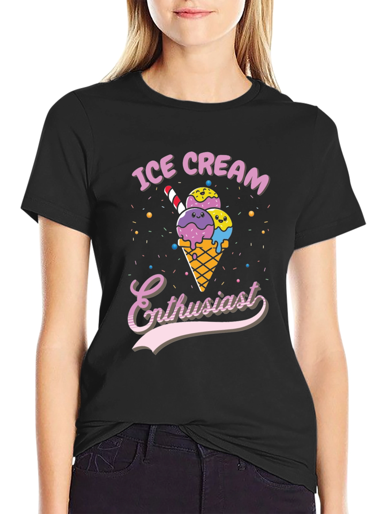 Ice Cream Enthusiast Graphic T-Shirt