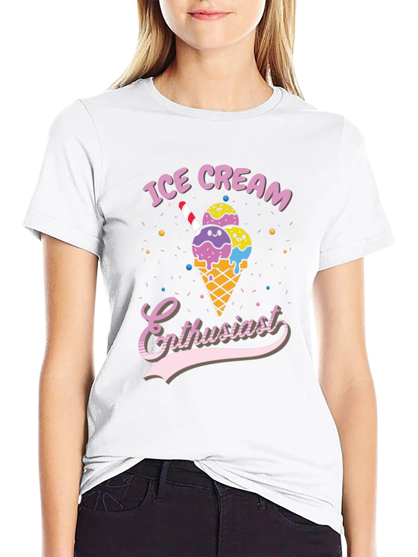 Ice Cream Enthusiast Graphic T-Shirt