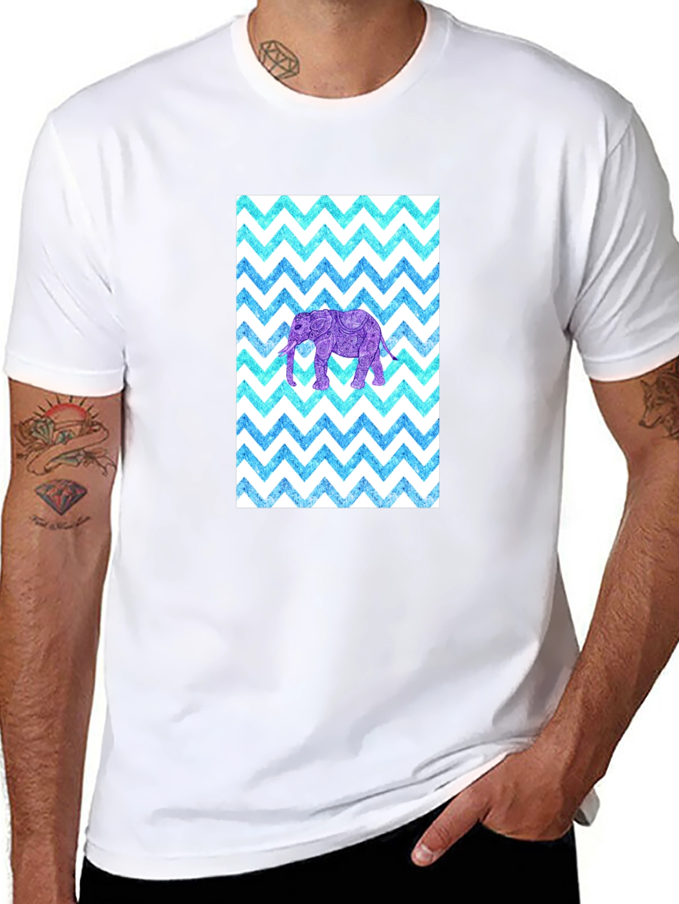 Elephant Zigzag Pattern T-Shirt