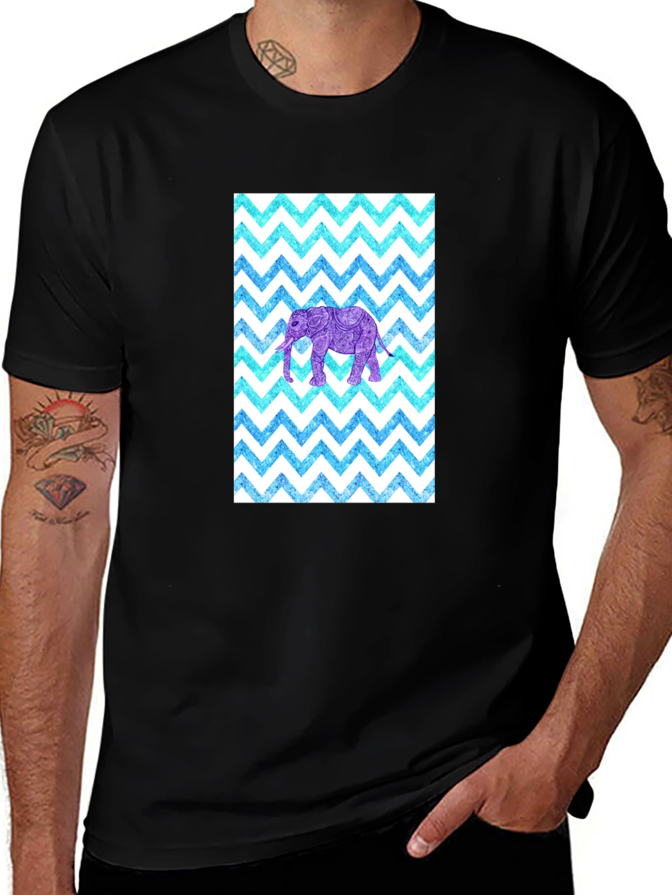 Elephant Zigzag Pattern T-Shirt