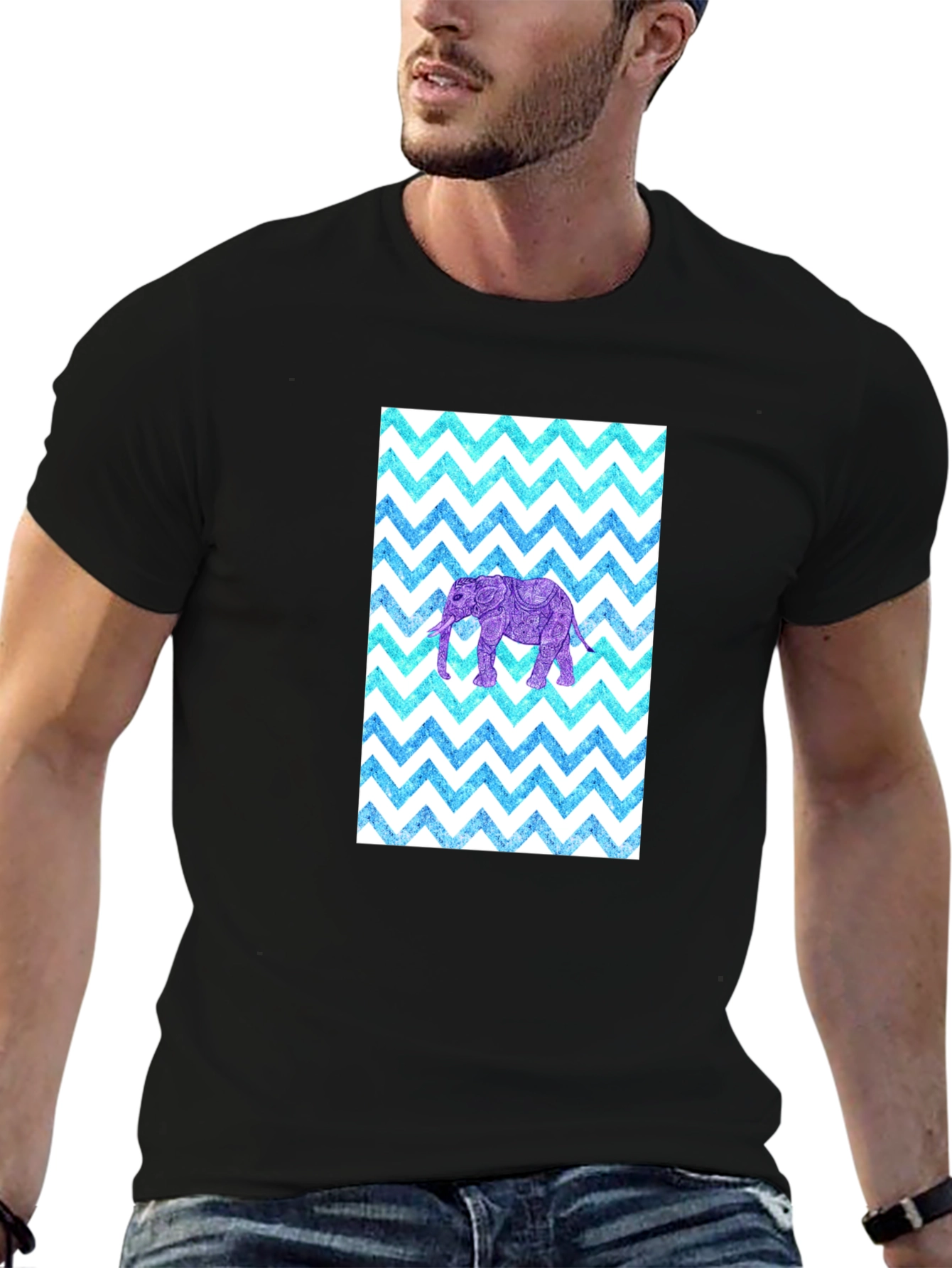 Elephant Zigzag Pattern T-Shirt