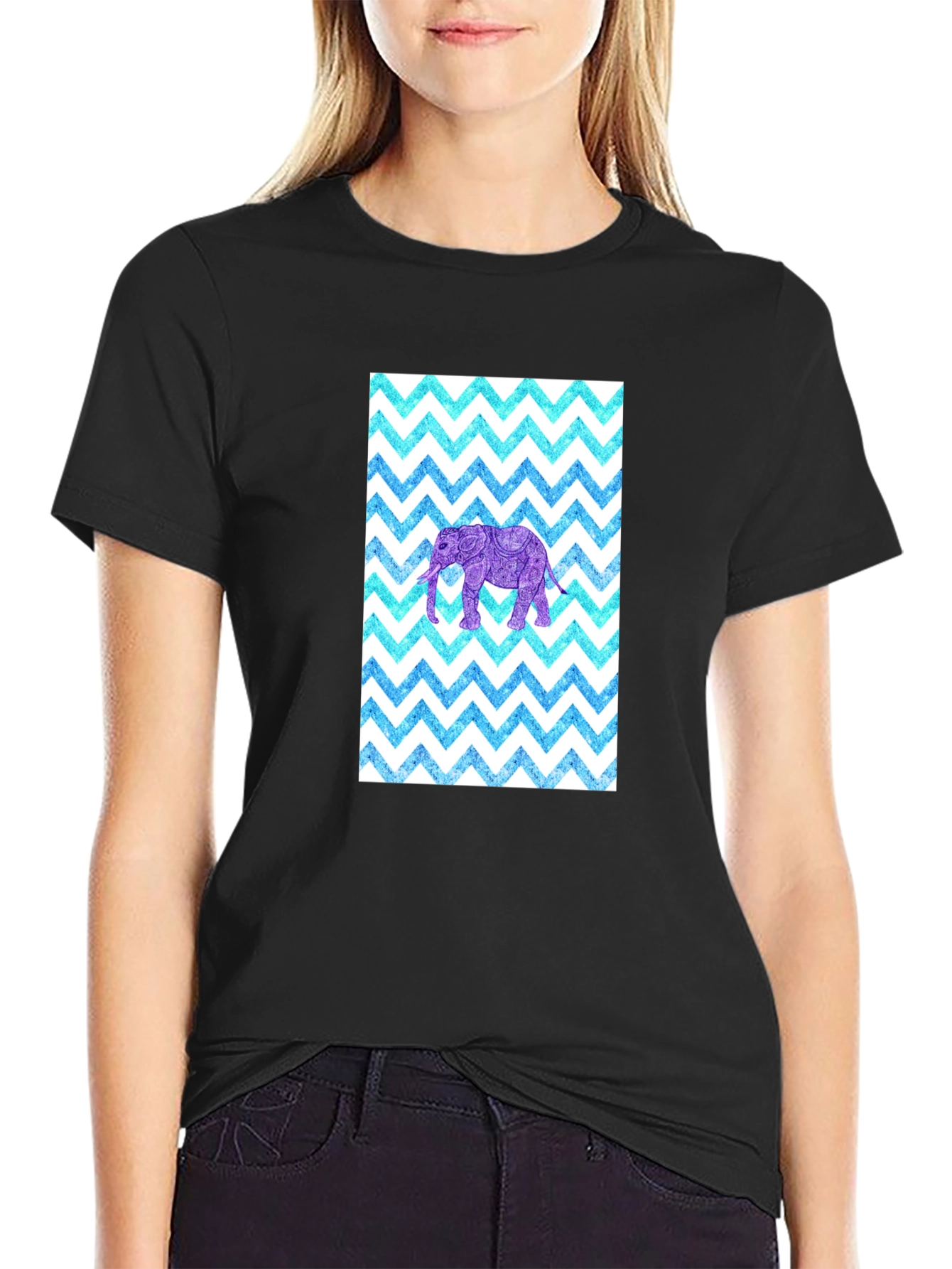 Elephant Zigzag Pattern T-Shirt