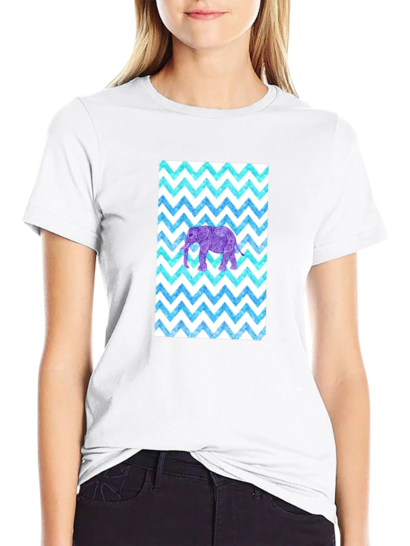 Elephant Zigzag Pattern T-Shirt