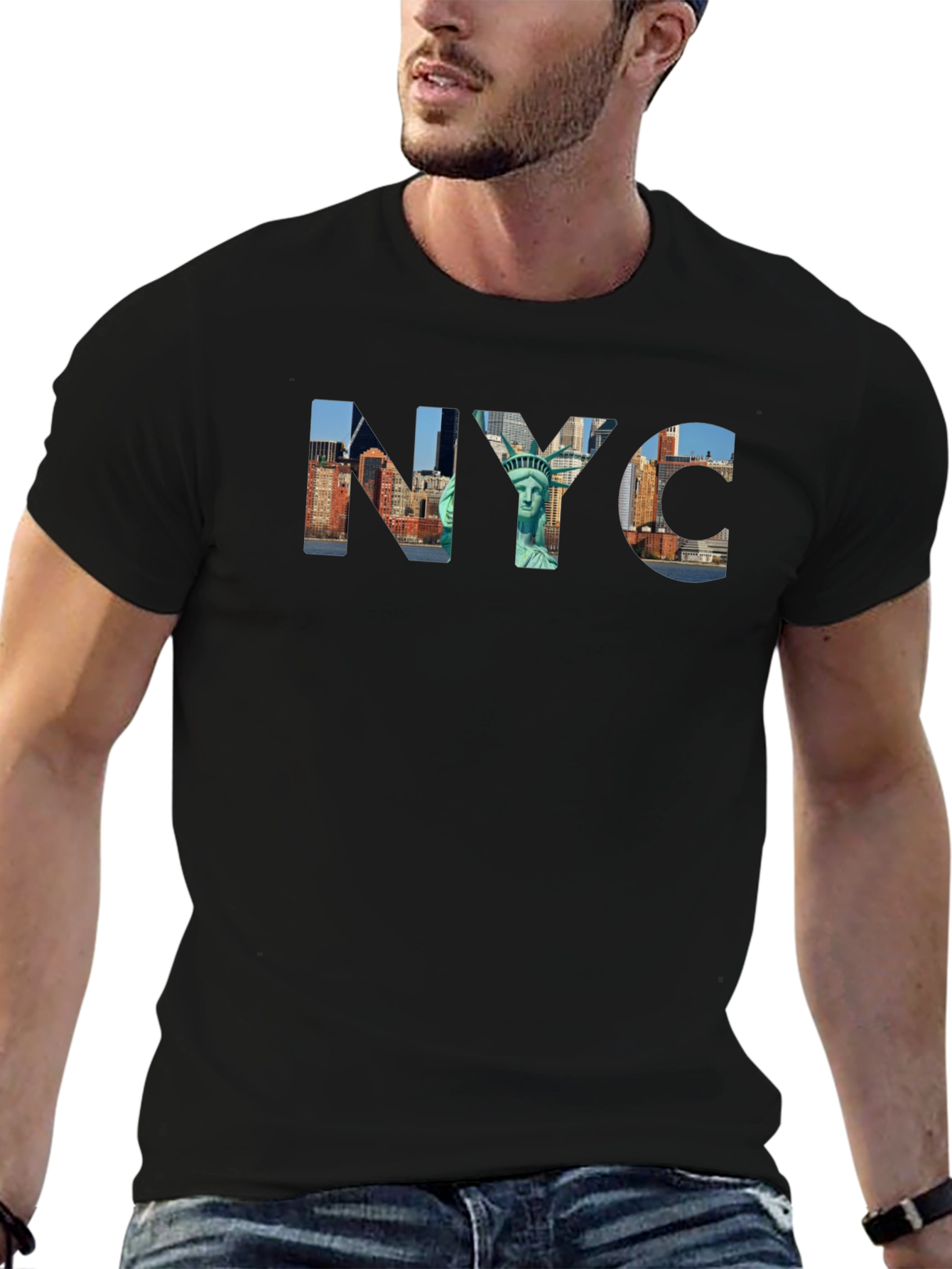 NYC Skyline Black Graphic T-Shirt